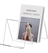 2 Pack Acrylic Book Display Holder, 6x9 inch A5 Letter Size, Clear Easel Base Stand Vinyl Record ...