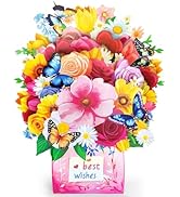 Hierein Birthday Card for Mom, 3D Pop Up Cards with Rose & Butterflies, Valentine's Day, Mother's...