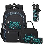 ACESAK Boys Backpack with Lunch Bag Pencil Case, Insulated Bottle, BPA-FREE Double Tumbler 18/8 S...