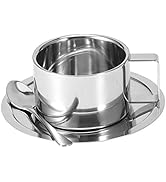Hapivida Stainless Steel Coffee Cup Set, 200ml/7oz Double Walled | Insulated | Mugs for Coffee La...