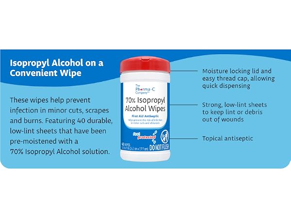 Isopropyl alcohol wipe first aid antiseptic