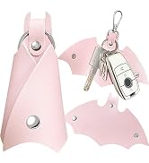 GABOX Leather Bat Keychain Car Key Fob EDC Key Chain Case Accessories with Key Ring Clip for Men ...