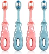 EasyHonor Baby Toothbrush 4 Pack, Soft Bristles Toothbrush for Toddlers 1-3 | 4.1-Inch Toddlers T...