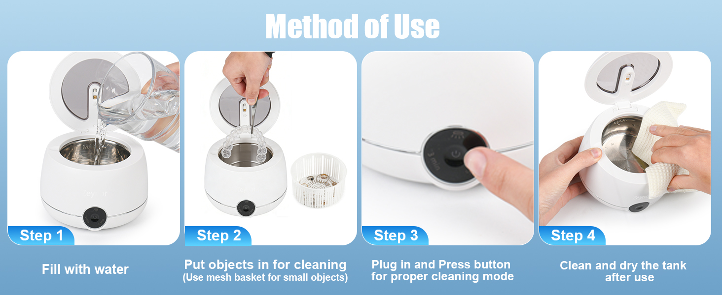 Retainer cleaner instruction guide.