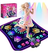 MOMUSE Kids Dance Mat with Display & Lockable Levels, 2 Challenge Modes Electronic Dance Pad 6 Vo...