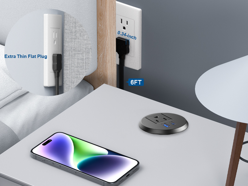Ultra-Flat Plug Power Strip