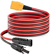 ELFCULB XT90 Solar Cable, 10AWG 10FT XT90 Female to Solar Panel Connector Cable for Solar Panel P...