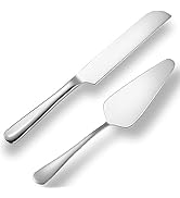 tiokin Wedding Cake Knife and Server Set,Stainless Steel Cake Cutting Set,2Pcs Silver Include 10....