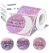 Joatuxul 2x2 Round Holographic Thermal Labels, Compatible with T50M Pro/M110/M100/M220 Label Make...