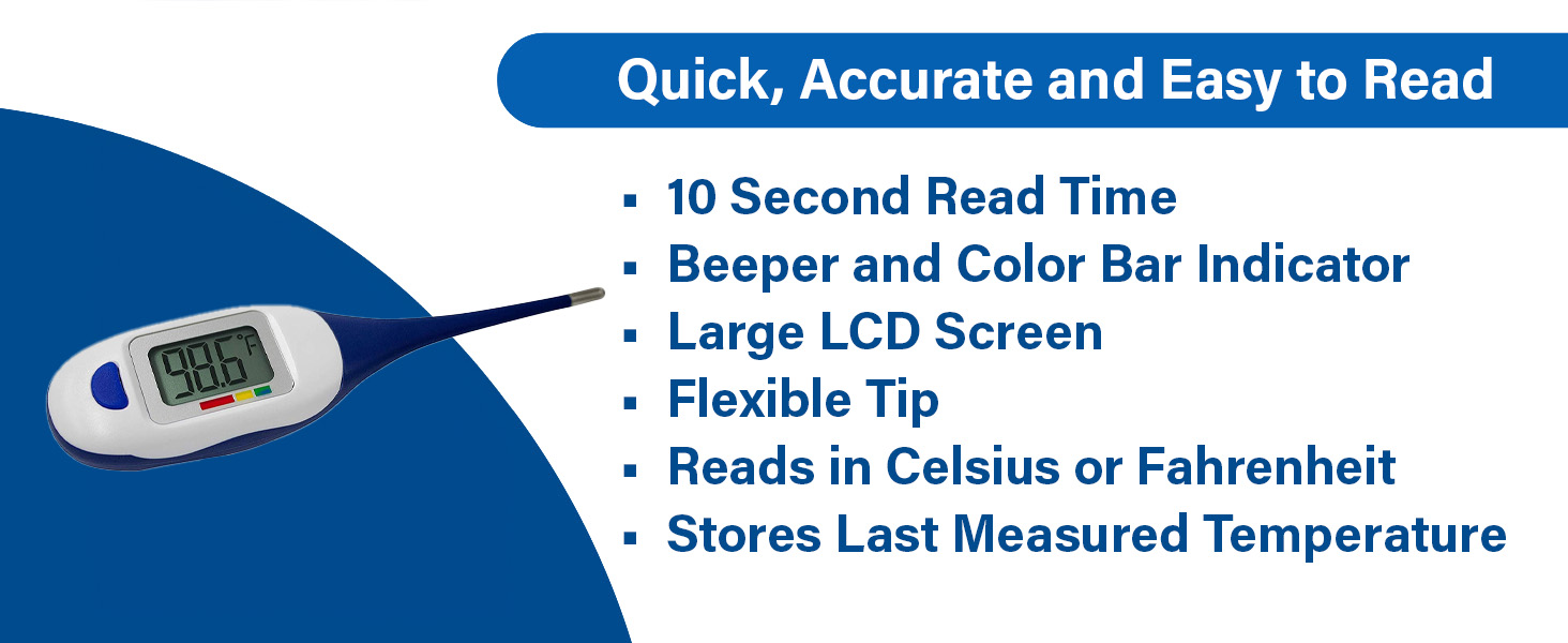 Apex Large Face Fast Read Thermometer