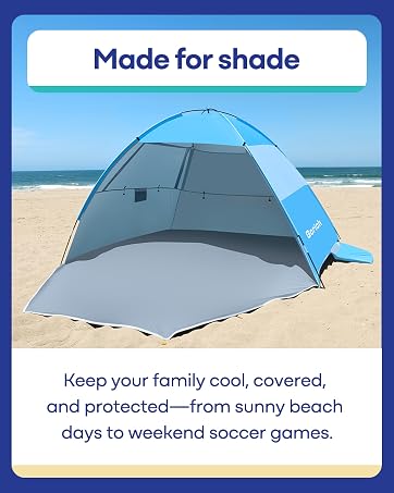 easy setup beach shade upf50+