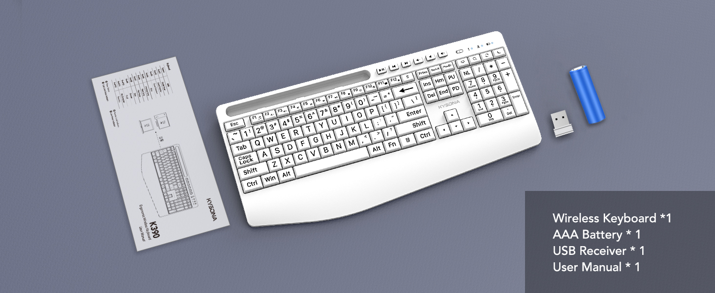 Full-size wireless keyboard