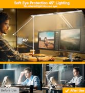 SKYLEO Led Desk Lamp for Home Office - 2400LM Ultra Bright Desk Light -Eye Caring Desk Lamp with ...