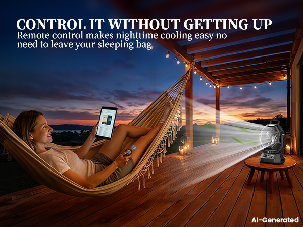 tent fans for camping hanging with remote: easy nighttime cooling from your sleeping bag