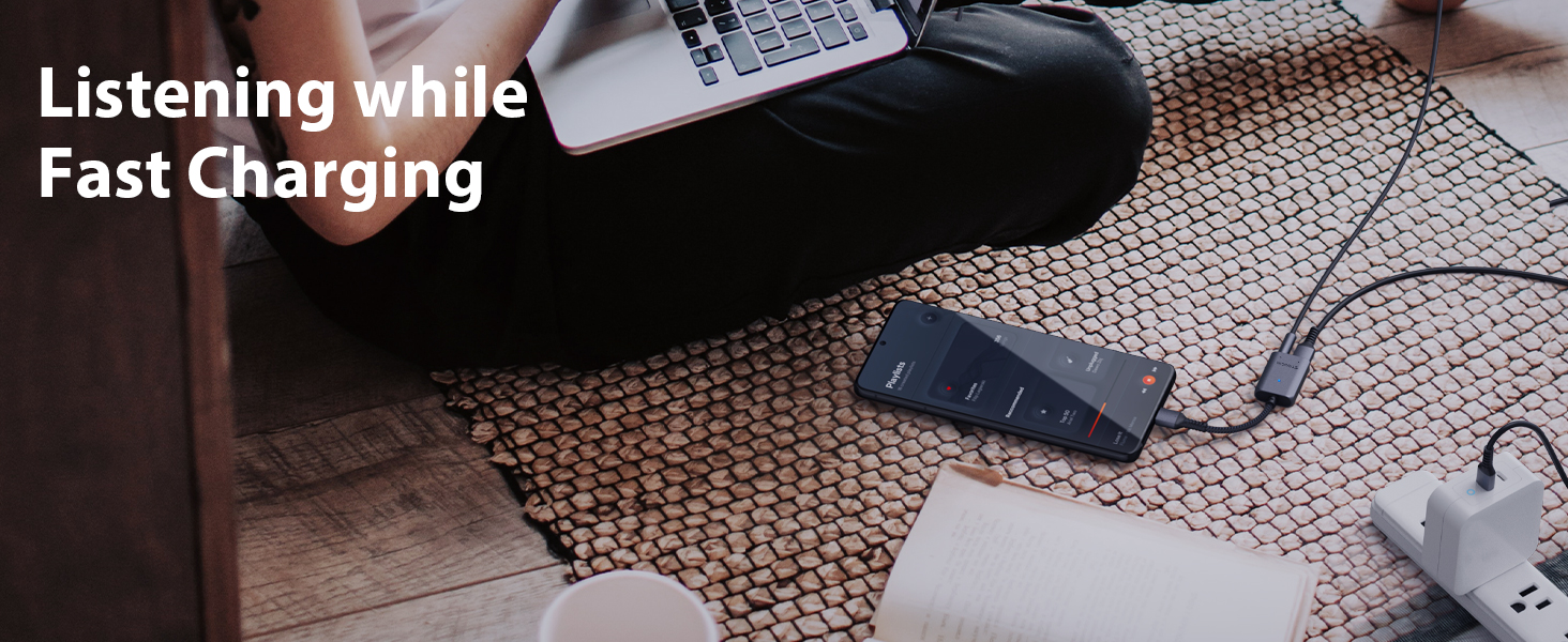 usb c to 3.5mm and charge adapter