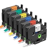 TZe Tz 12mm 0.47 Laminated Multi Color Tape Compatible with Brother P Touch Label Maker Tape TZe-...