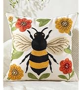 Kokaaee Embroidered Throw Pillow Cover 18x18 Inch - Spring Boho Decorative Animal Pillow Covers w...