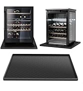 Mini Fridge Silicone Mat with Raised Edges 19.7"x19.7"x0.4", Silicone Mat for Mini Fridge Non-Sli...