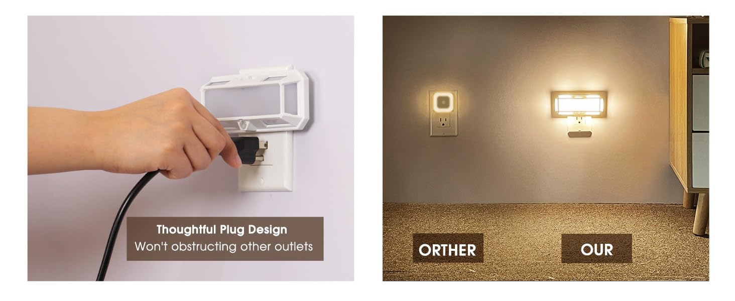Our night light emits a bright and soft light for you to bring a different night light experience.