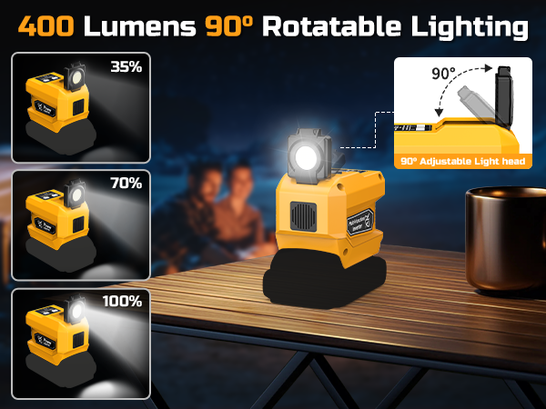 90 ° Foldable 400 Lumen LED Lamp with Four Adjustment Modes