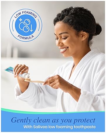 gently clean protect low foaming formula salivea low foaming toothpaste mouthwash mouthspray