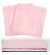2 Pcs School Locker Rugs, 12" x 12" Mini Locker Decorations for Girls, Soft Fluffy Area Carpet wi...