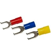 Morris Products 11808 Nylon Insulated Flange Fork/Spade Terminals - 22-16 Wire, #10 Stud, 500-Pack