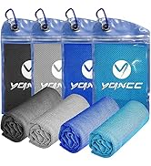 YQXCC 4 Pack Cooling Towels, Cool Towel, Soft Breathable Chilly Towel, Microfiber Ice Cold Towel ...