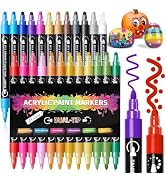 Acrylic Paint Pens Markers, 24 Colors Dual Tip Acrylic Paint Pens for Rock Painting, Wood, Canvas...