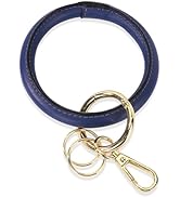 Junyuerly Wristlet Bracelet Keychain PU Leather Key chain Silicone Bangle Key Ring for Women Girls