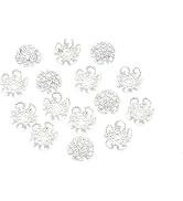 100 Pcs Silver 8mm Shiny Vintage Filigree Silver Flower Bead End Caps Metal Bead Caps for Jewelry...