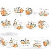 JarThenaAMCS 500Pcs Fall Thank You Stickers Watercolor Autumn Pumpkin Decal Roll 8 Design Harvest...