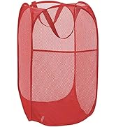 Larpur Popup Mesh Laundry Basket, Collapsible and Portable Clothes Washing Laundry Hamper with Re...