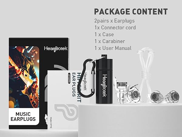 2 pairs reusable concert earplugs