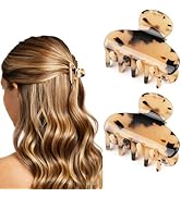 MAORULU 2 Pack Mini Acetate Hair Claw Clips – 1.6 Inch Small Durable Hair Clips for Women & Girls...
