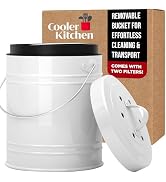 3 Liter Small Indoor Kitchen Compost Bin, Odorless Composting Bin with Carbon Filters, Countertop...