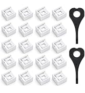 NataLink USB Port Blocker with 2 Key, 20-Pack USB-A Lock Dust Plug, White | Secure USB-A Port Loc...