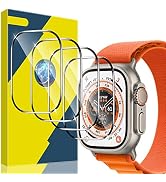 YMHML [4 Pack Screen Protector Compatible for Apple Watch Ultra 49mm Tempered Glass, Waterproof C...