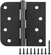 JIW 3 Pack Black Door Hinges 4 Inch Interior Hinges Matte Black Door Hinges 4 Inch Square Rounded...
