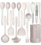 Silicone Cooking Utensils Set - 446°F Heat Resistant Kitchen Utensils,Turner Tongs,Spatula,Spoon,...