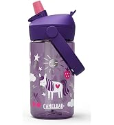 CamelBak Thrive Flip Straw Kids Water Bottle with Bite Valve, Tritan Renew, Unicorn Party