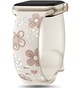 Witzon Floral Band Compatible with Apple Watch Bands For Women 40mm 41mm 38mm 42mm 44mm 45mm 46mm...