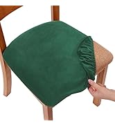 Smiry Velvet Seat Covers for Dining Room Chair Set of 4, Stretch Fit Removable Washable Chair Sea...