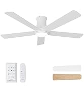 Autoday Ceiling Fans with Lights, 52 Inch Low Profile Ceiling Fan with Light and Remote Control, ...