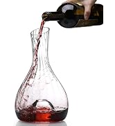 Drincarier Wine Decanter, 1900ml /64.2oz Red Wine Decanter, Hand Blown Lead-Free Crystal Wine Car...