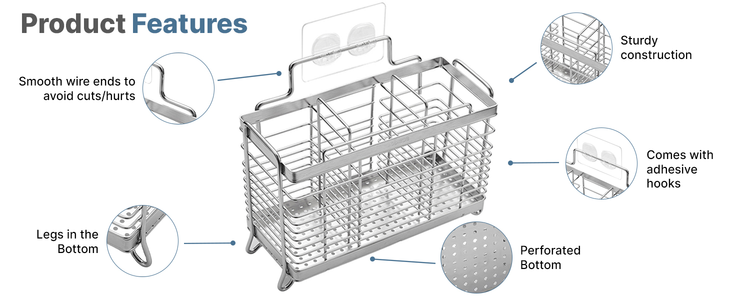 Utensil holder with adhesives