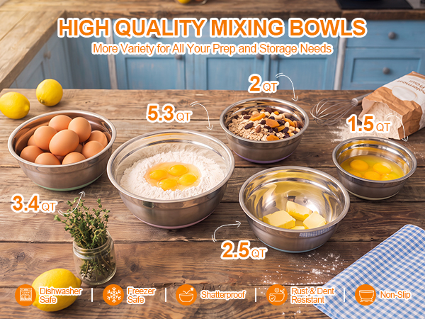 stainless steel bowls