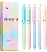 Lanxivi Black Ink Gel Pens 5 PCS Set, Fine Point 0.5mm Cute Pens, Gradual Barrel Comfort Grip Smo...