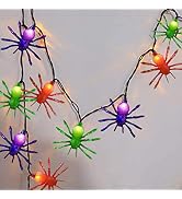 Halloween Spider String Lights, 8.5ft Hanging Halloween String Lights with 10 Edison Spider Light...