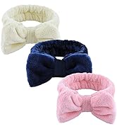 WSYUB 3Pcs Spa Headband, Makeup Headband for Washing Face, Bow Headbands for Women, Fluffy Skinca...